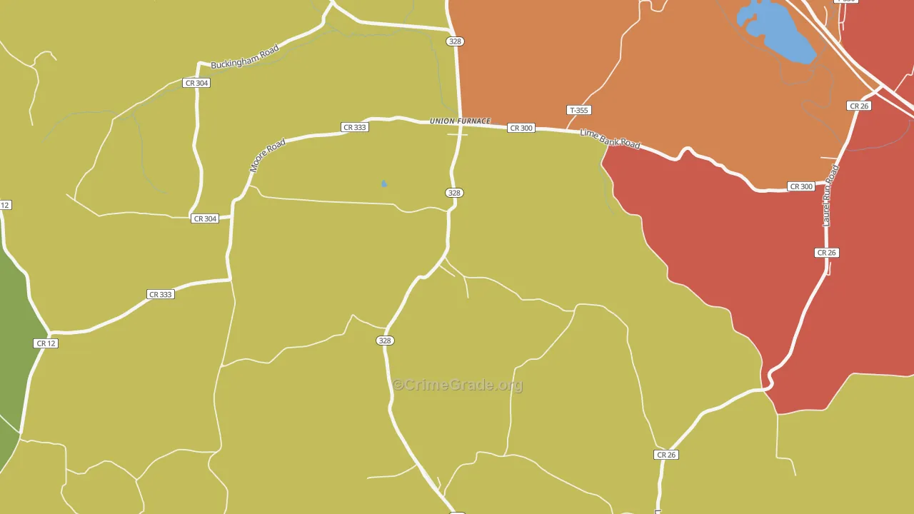 43158, OH Map of Theft Rates