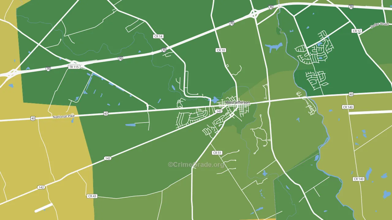 43162, OH Map of Theft Rates