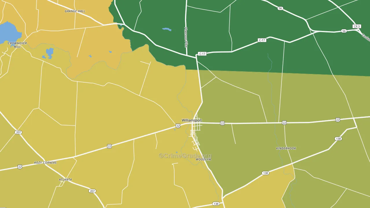 43164, OH Map of Theft Rates