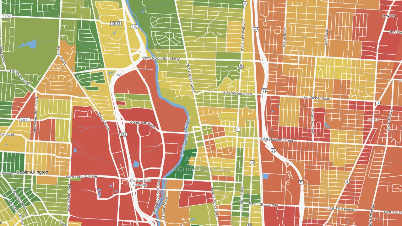 43202, OH Map of Theft Rates