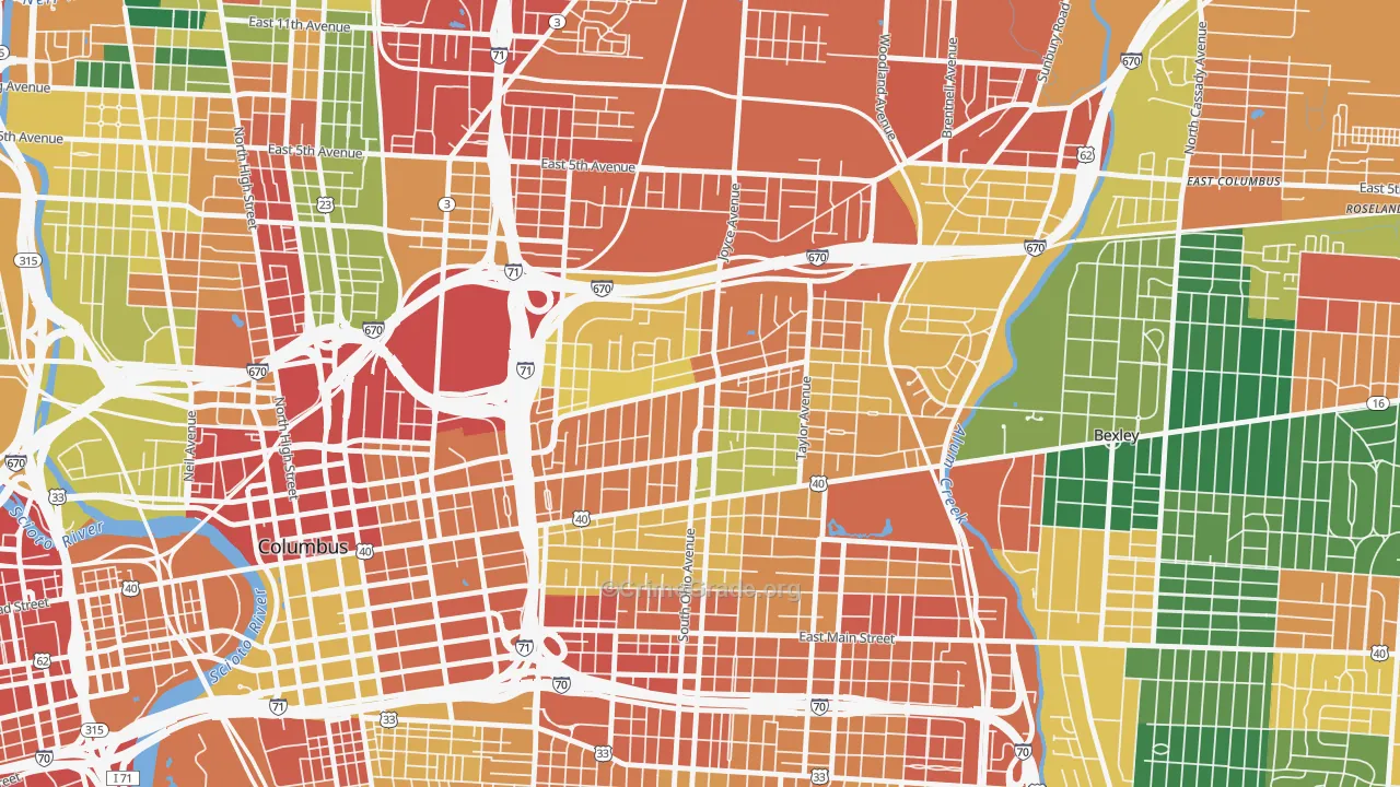 43203, OH Map of Theft Rates