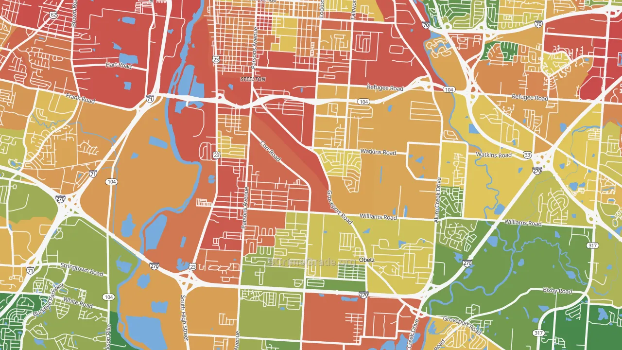 43207, OH Map of Theft Rates