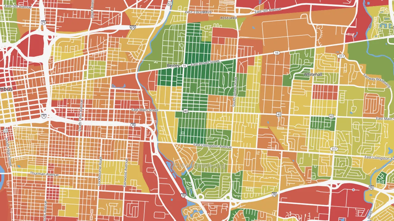 43209, OH Map of Theft Rates
