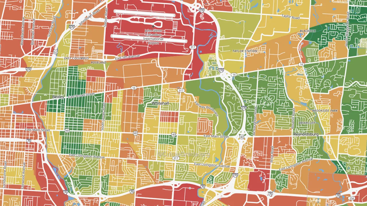 43213, OH Map of Theft Rates