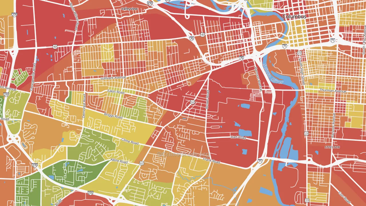 43223, OH Map of Theft Rates