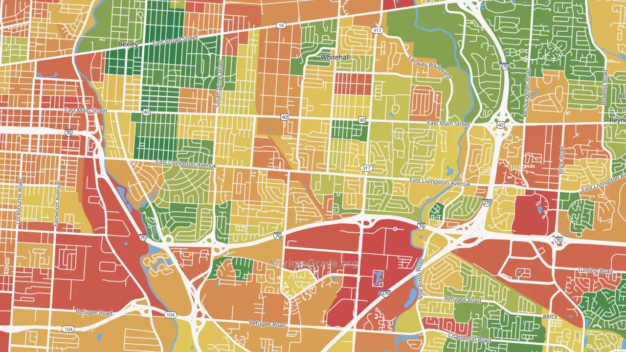 43227, OH Map of Theft Rates