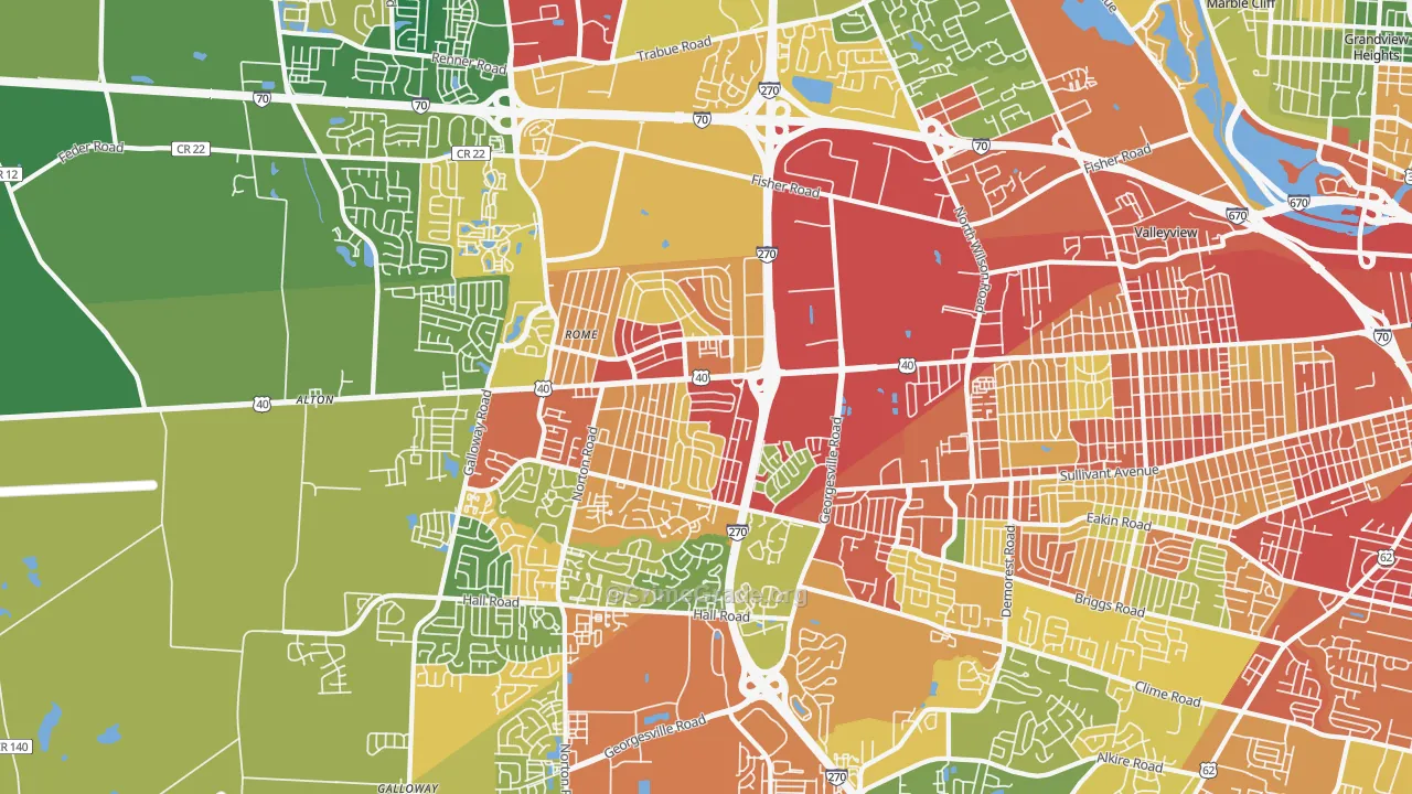 43228, OH Map of Theft Rates