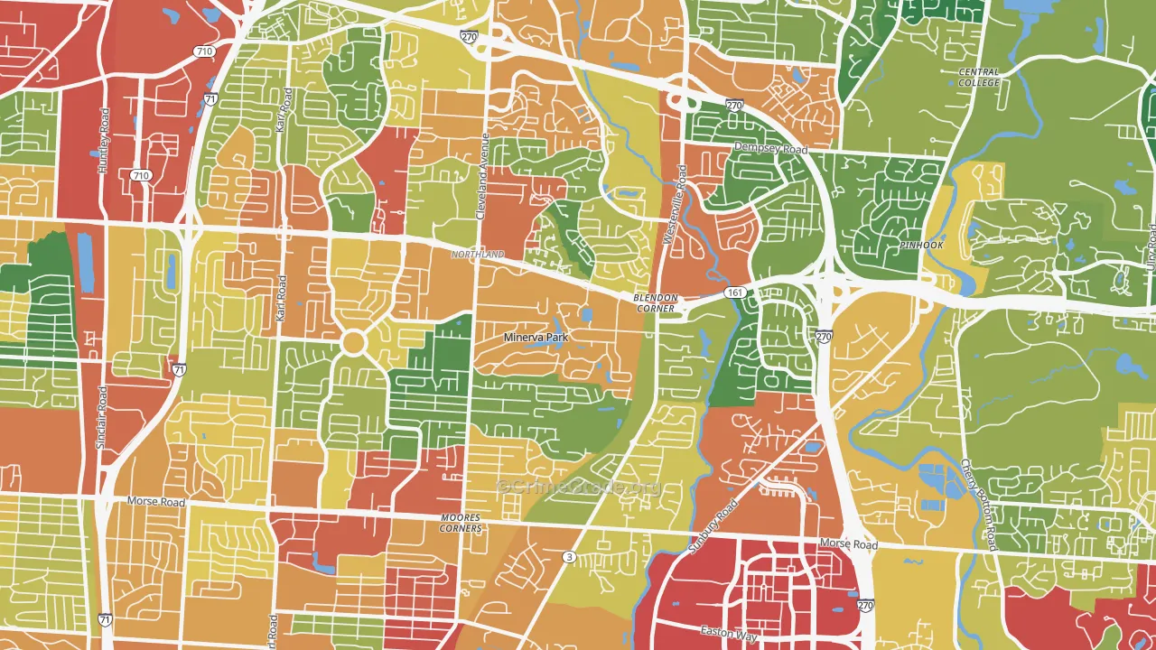 43231, OH Map of Theft Rates