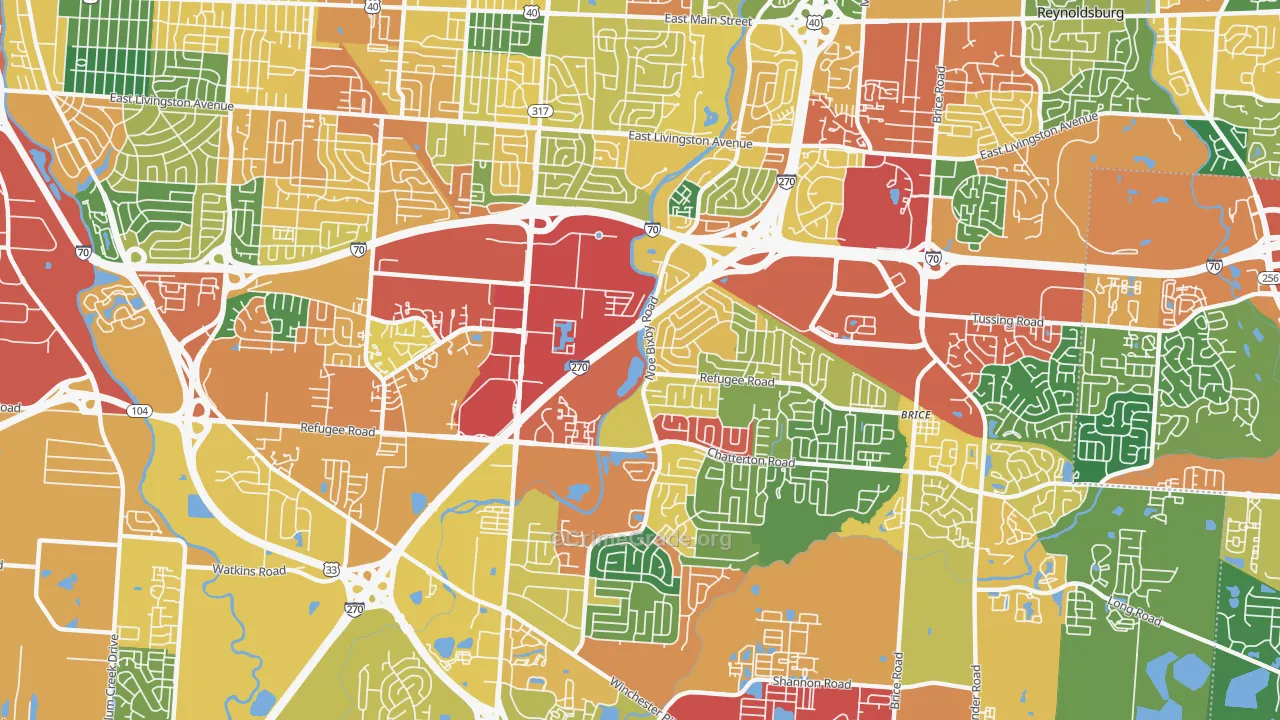 43232, OH Map of Theft Rates