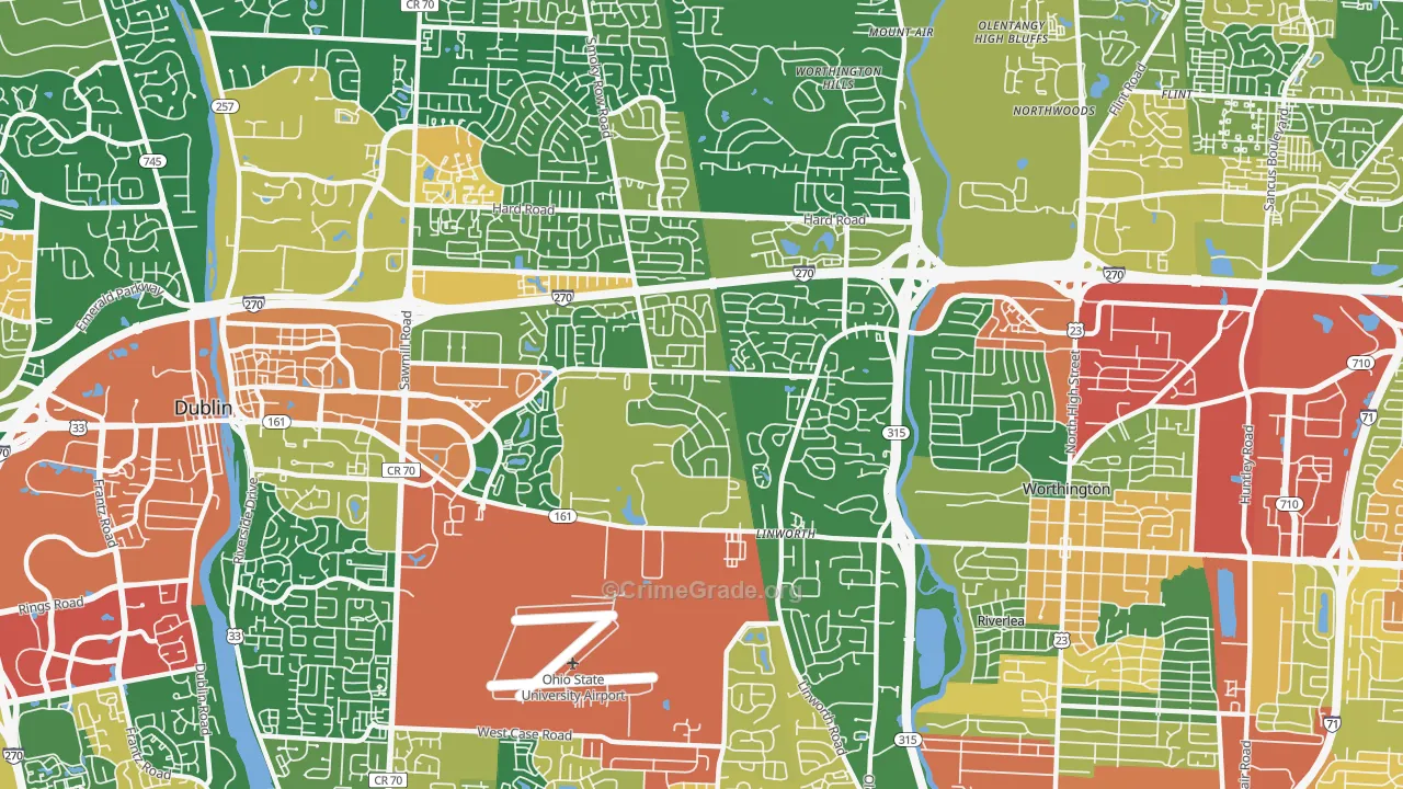 43235, OH Map of Theft Rates