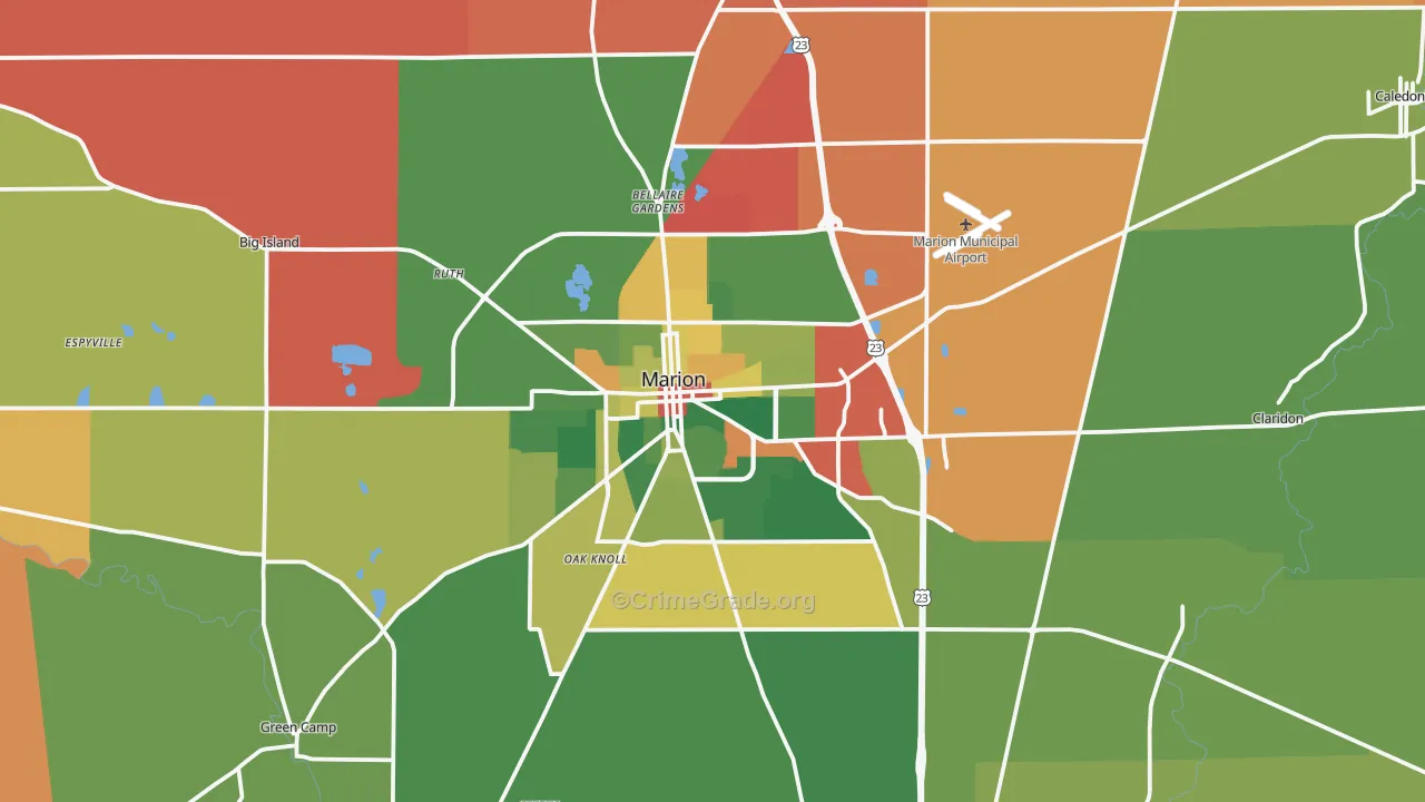 43302, OH Map of Theft Rates