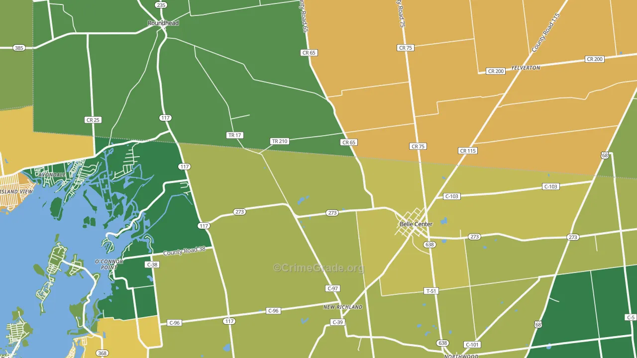 43310, OH Map of Theft Rates