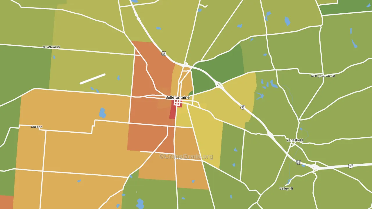 43311, OH Map of Theft Rates