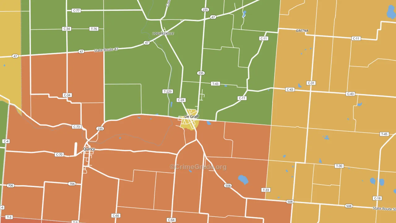 43318, OH Map of Theft Rates