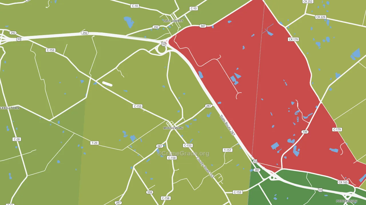 43319, OH Map of Theft Rates