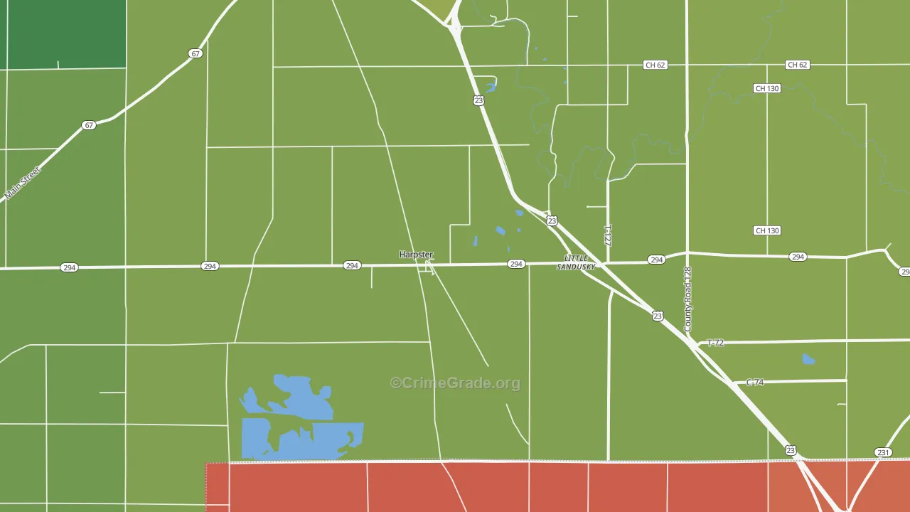 43323, OH Map of Theft Rates