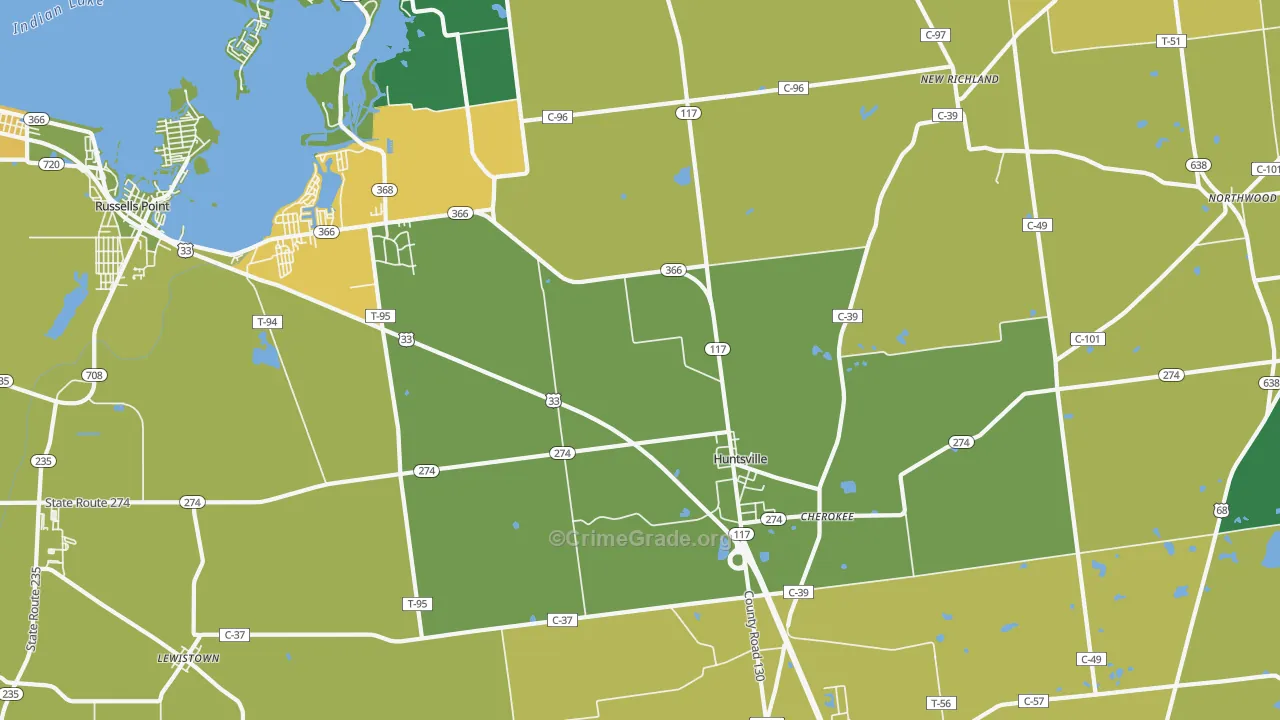 43324, OH Map of Theft Rates