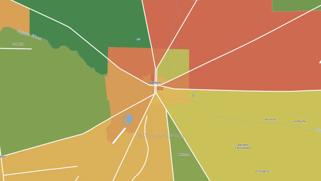 43326, OH Map of Theft Rates