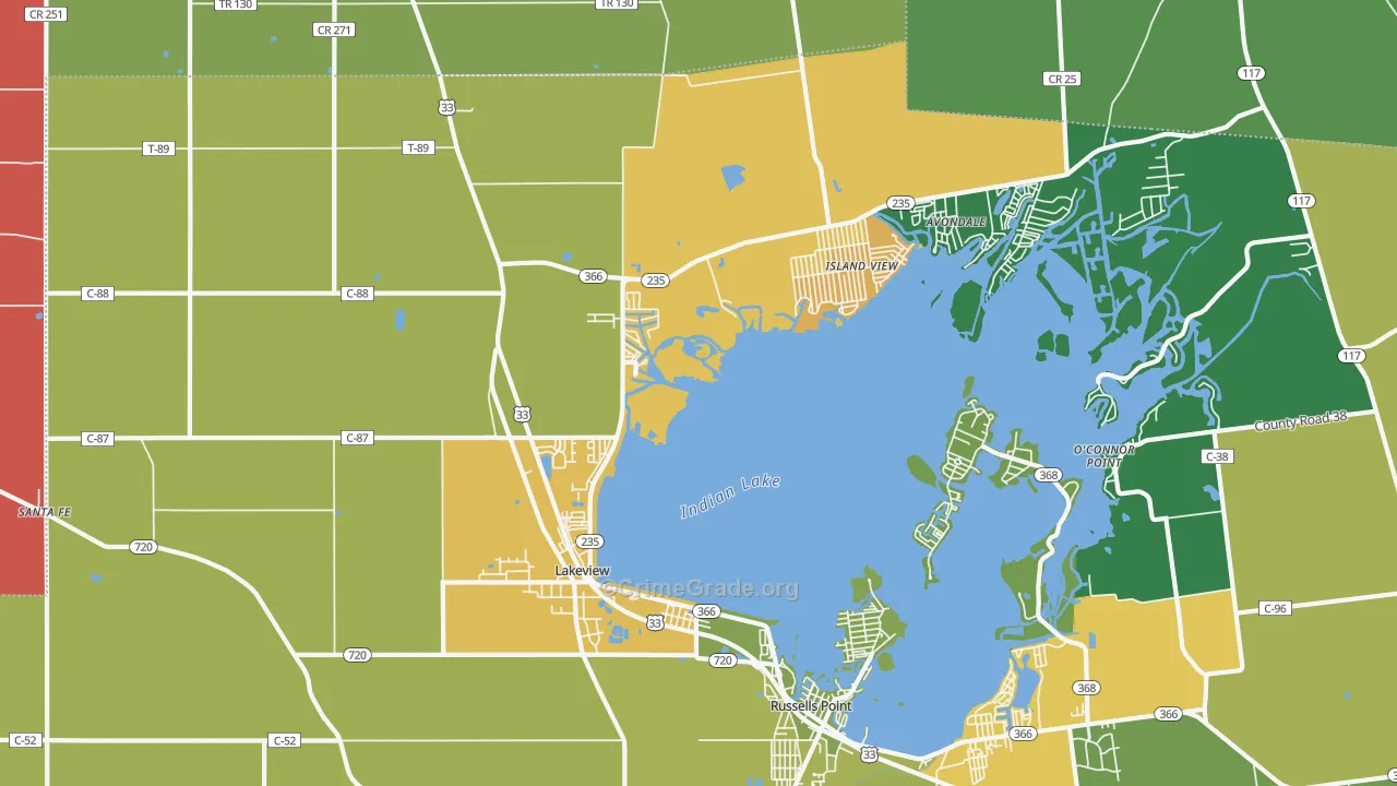 43331, OH Map of Theft Rates