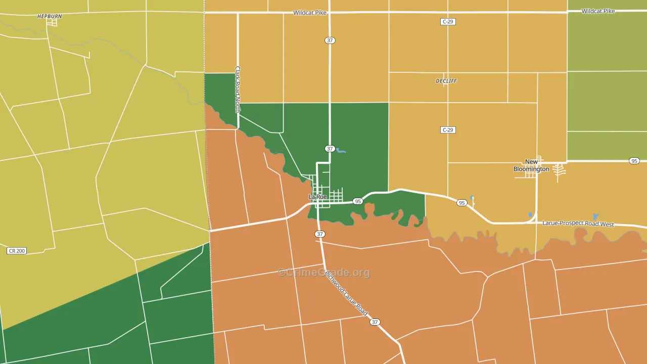 43332, OH Map of Theft Rates