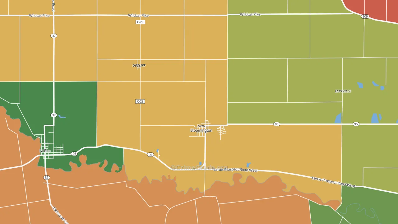 43341, OH Map of Theft Rates