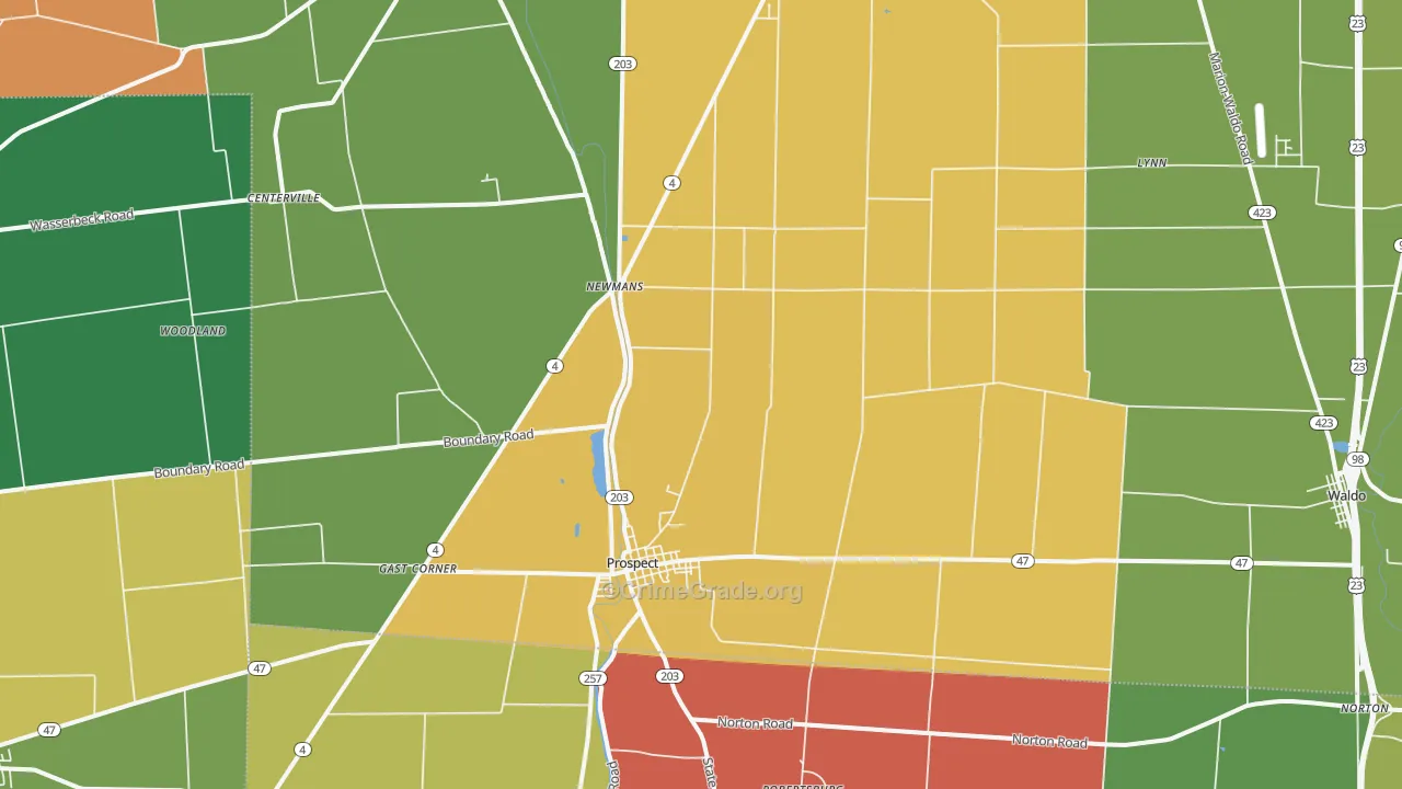 43342, OH Map of Theft Rates