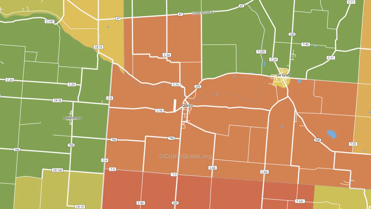 43343, OH Map of Theft Rates
