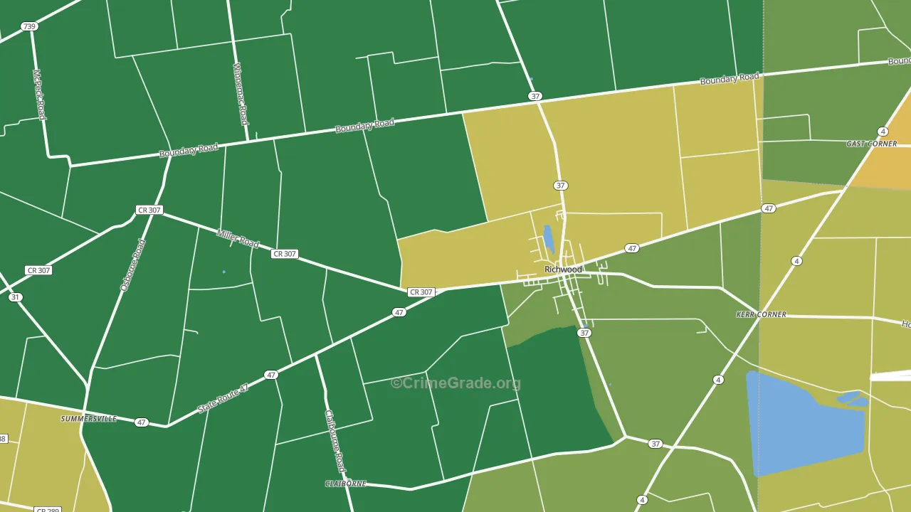 43344, OH Map of Theft Rates