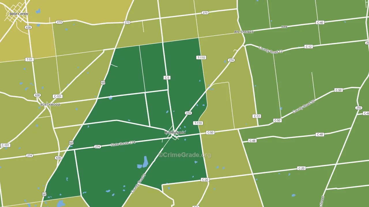43347, OH Map of Theft Rates