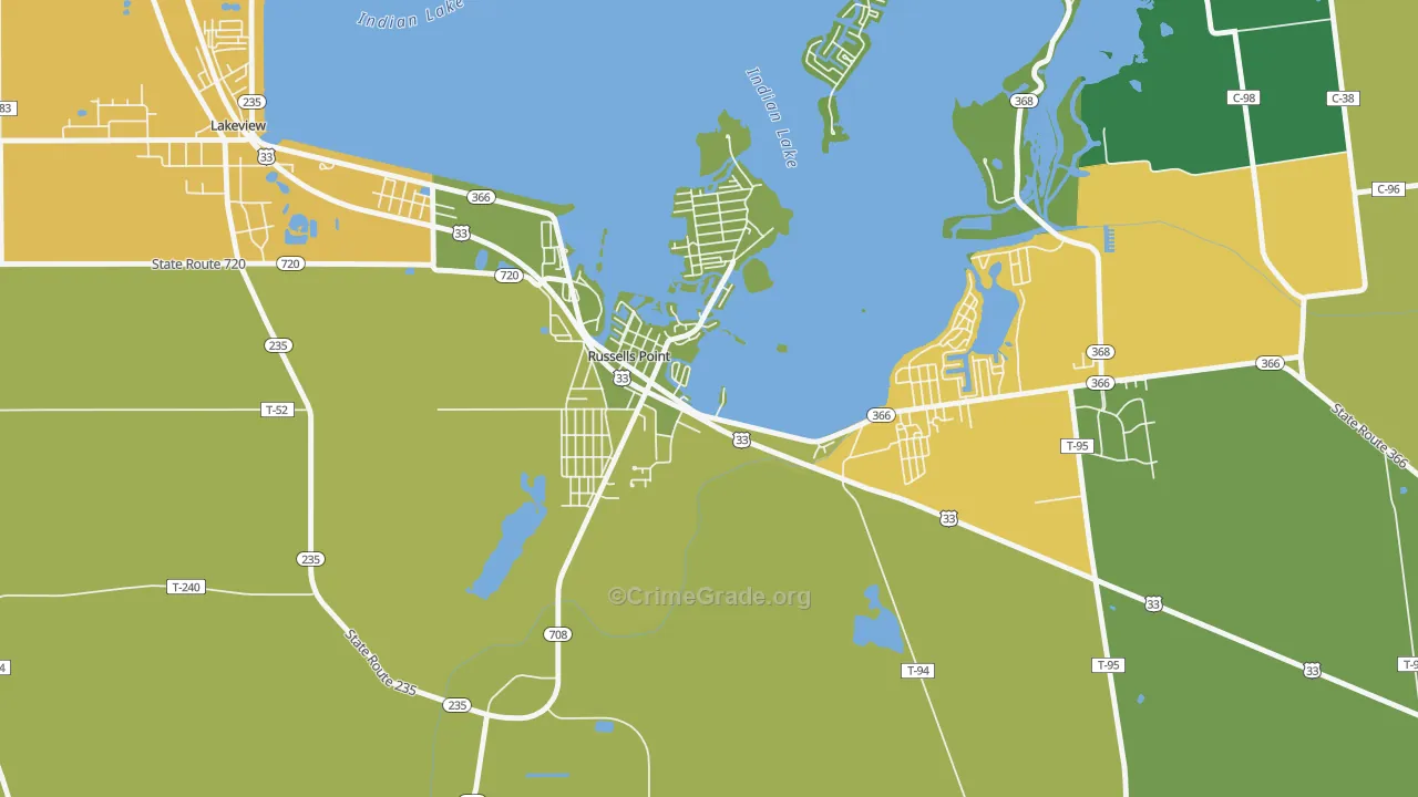 43348, OH Map of Theft Rates