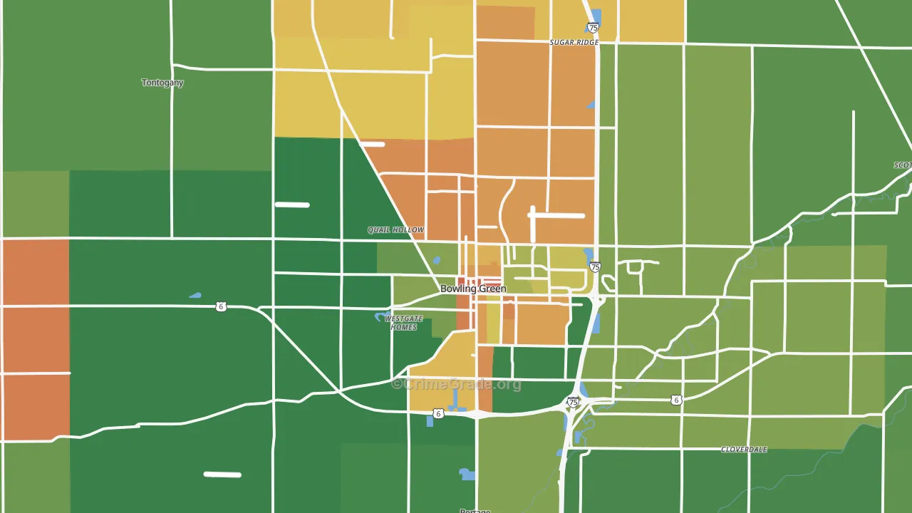 43402, OH Map of Theft Rates
