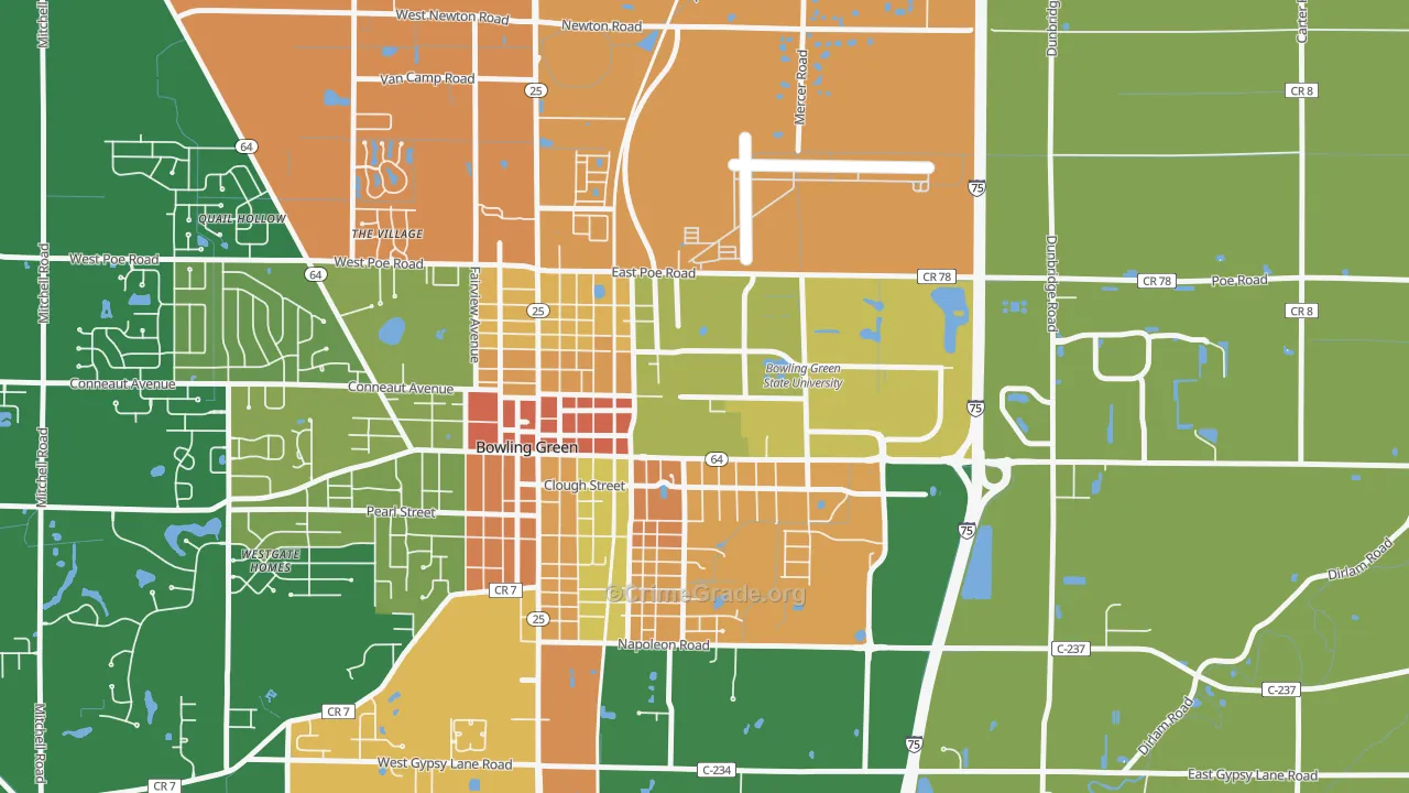 43403, OH Map of Theft Rates
