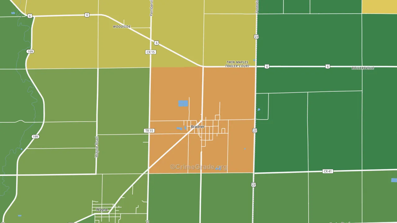 43406, OH Map of Theft Rates