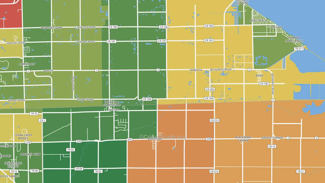 43412, OH Map of Theft Rates