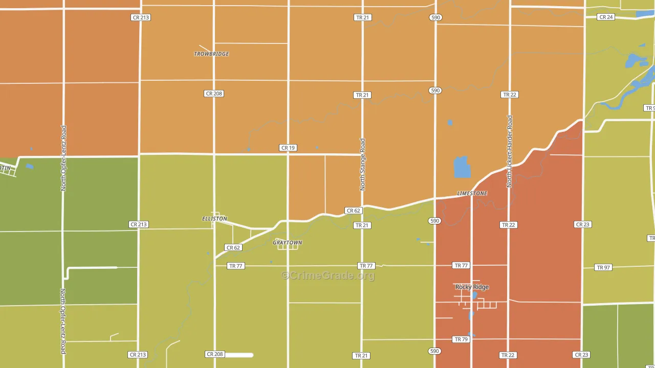 43432, OH Map of Theft Rates