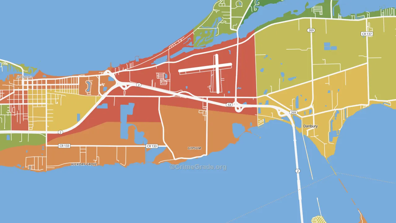 43433, OH Map of Theft Rates