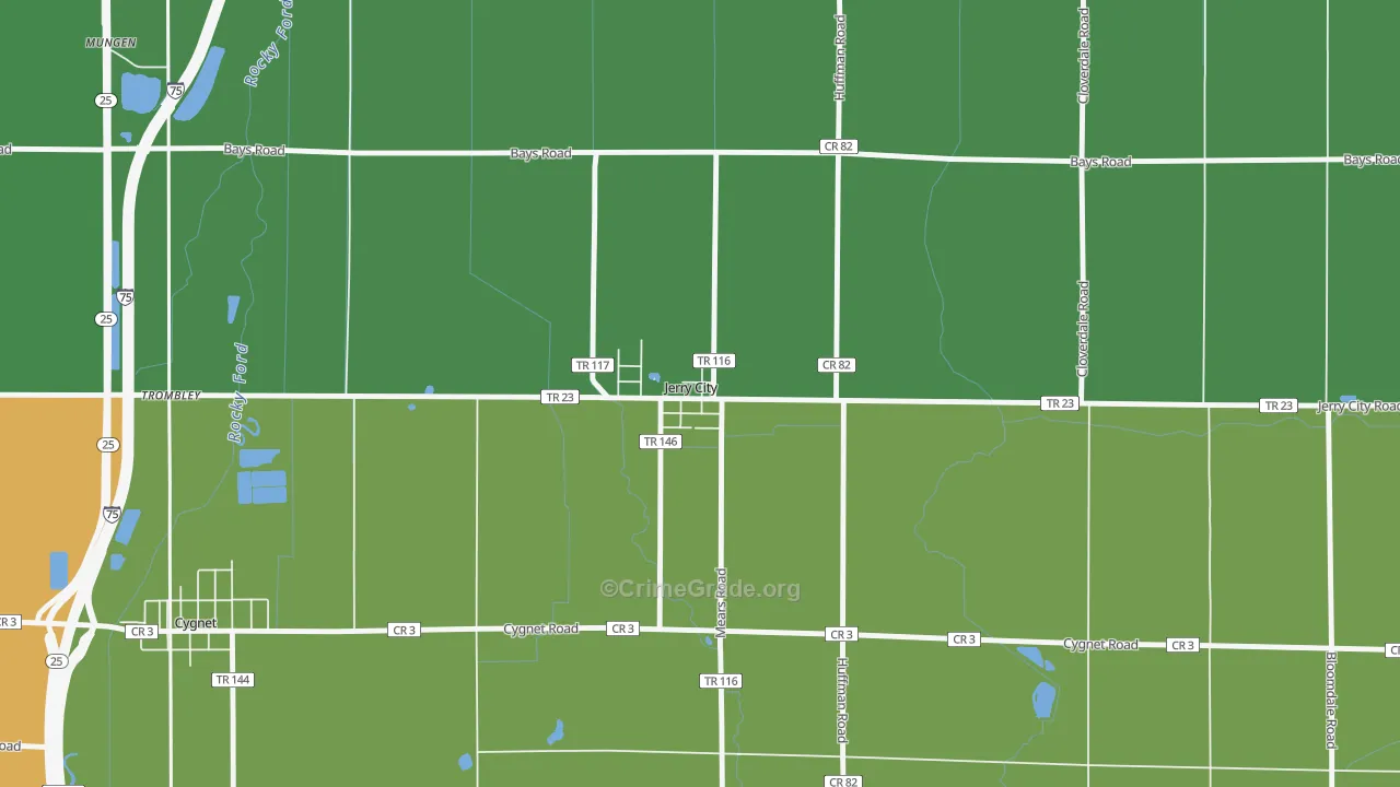 43437, OH Map of Theft Rates