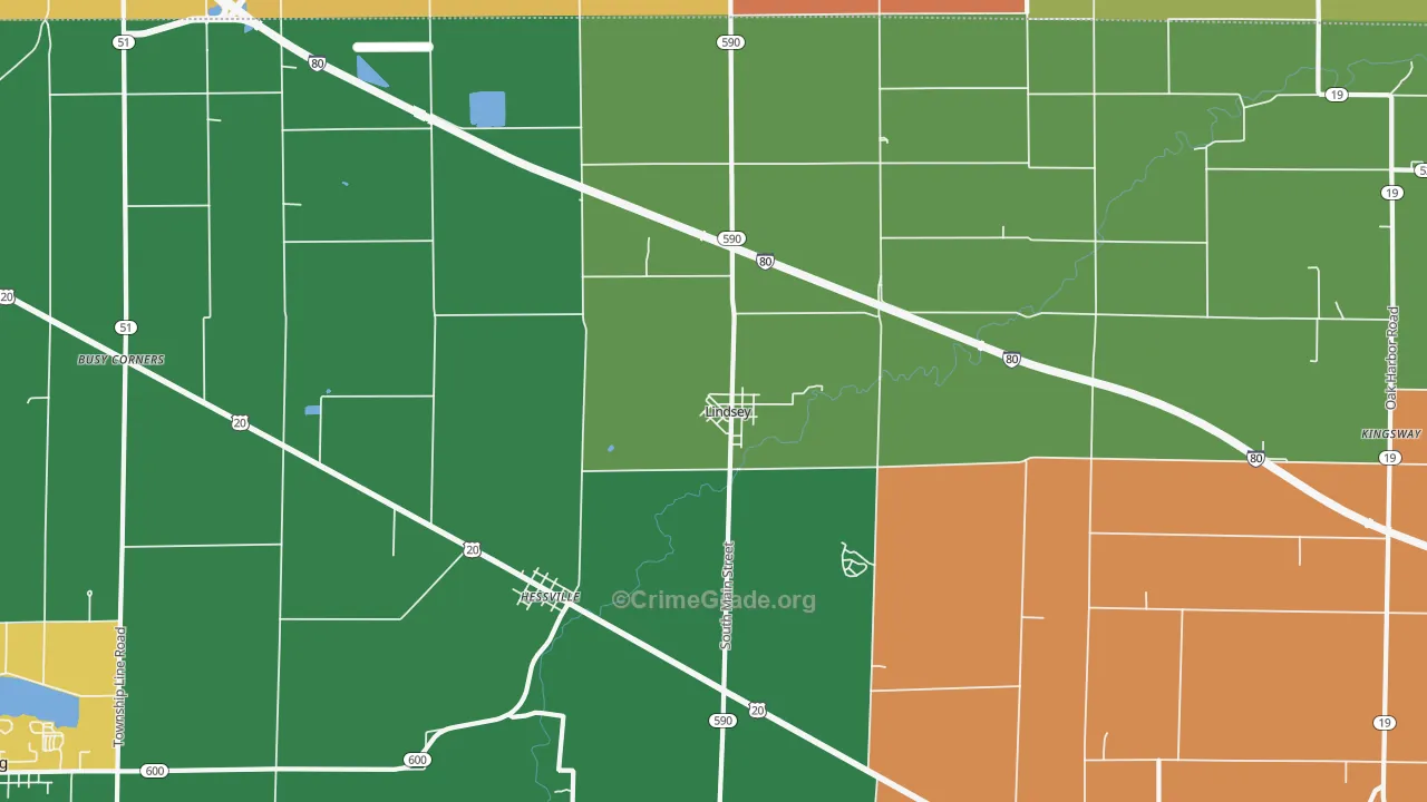 43442, OH Map of Theft Rates