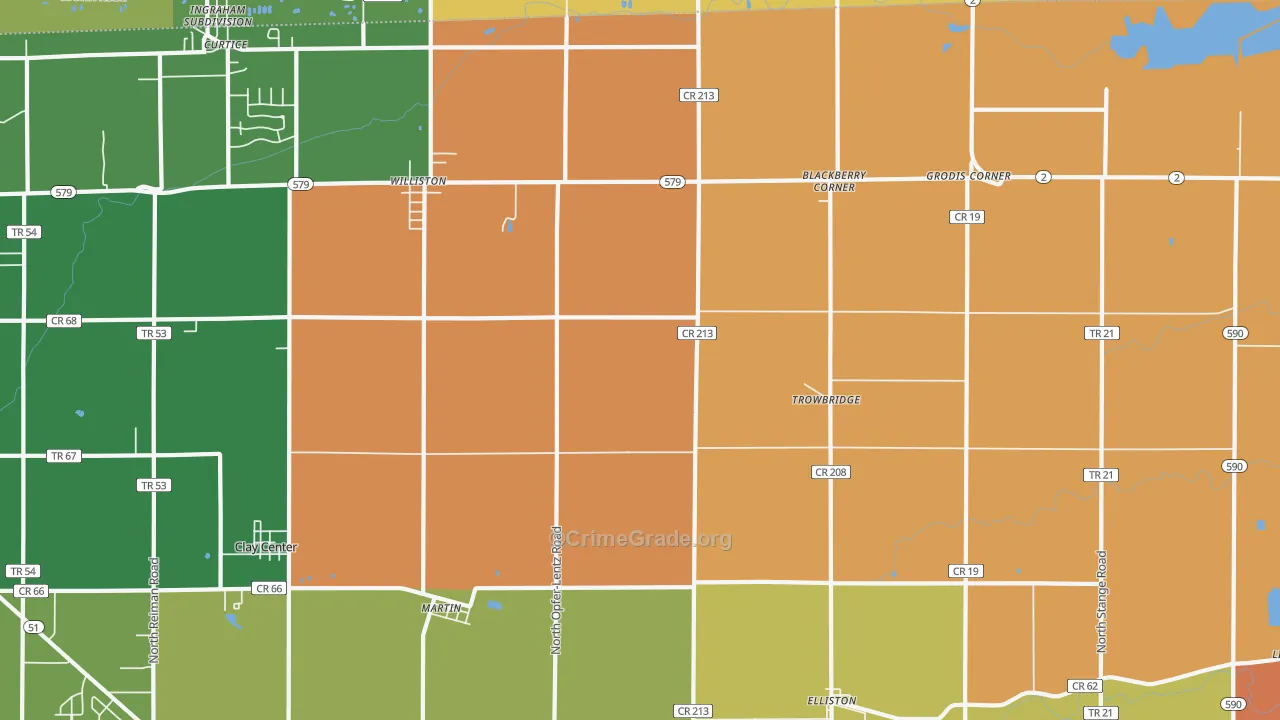 43445, OH Map of Theft Rates