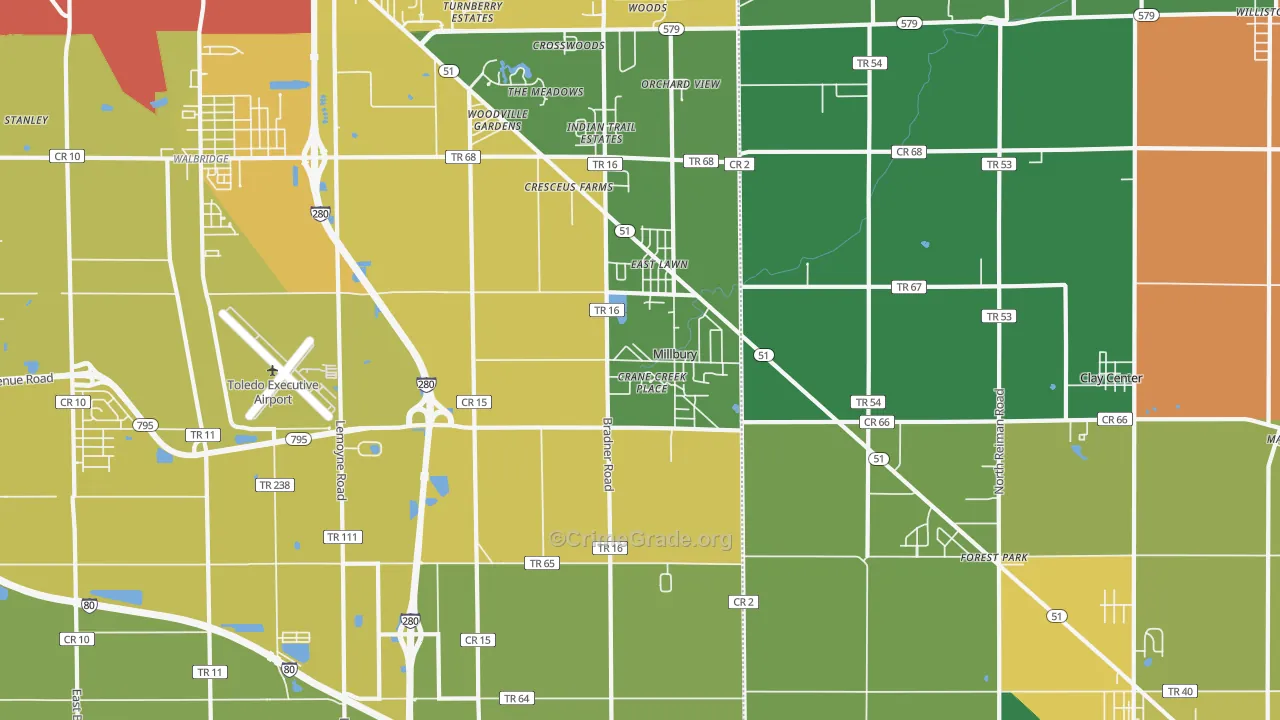 43447, OH Map of Theft Rates