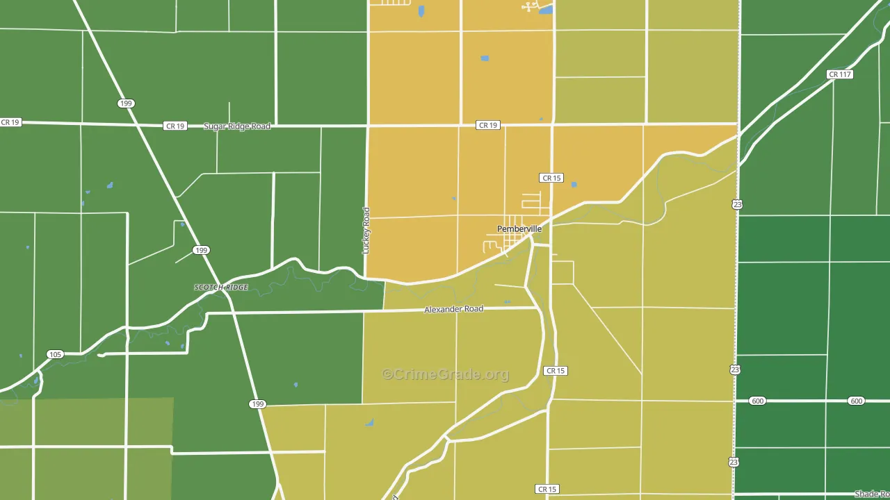43450, OH Map of Theft Rates