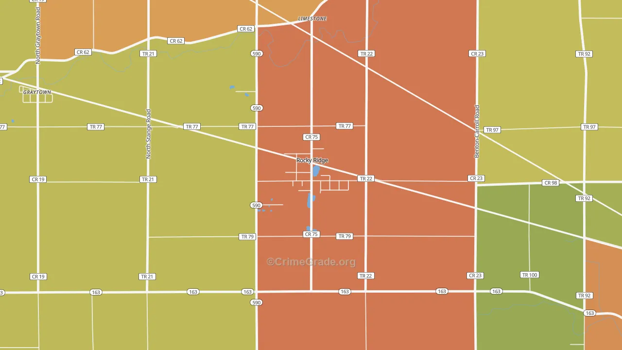 43458, OH Map of Theft Rates
