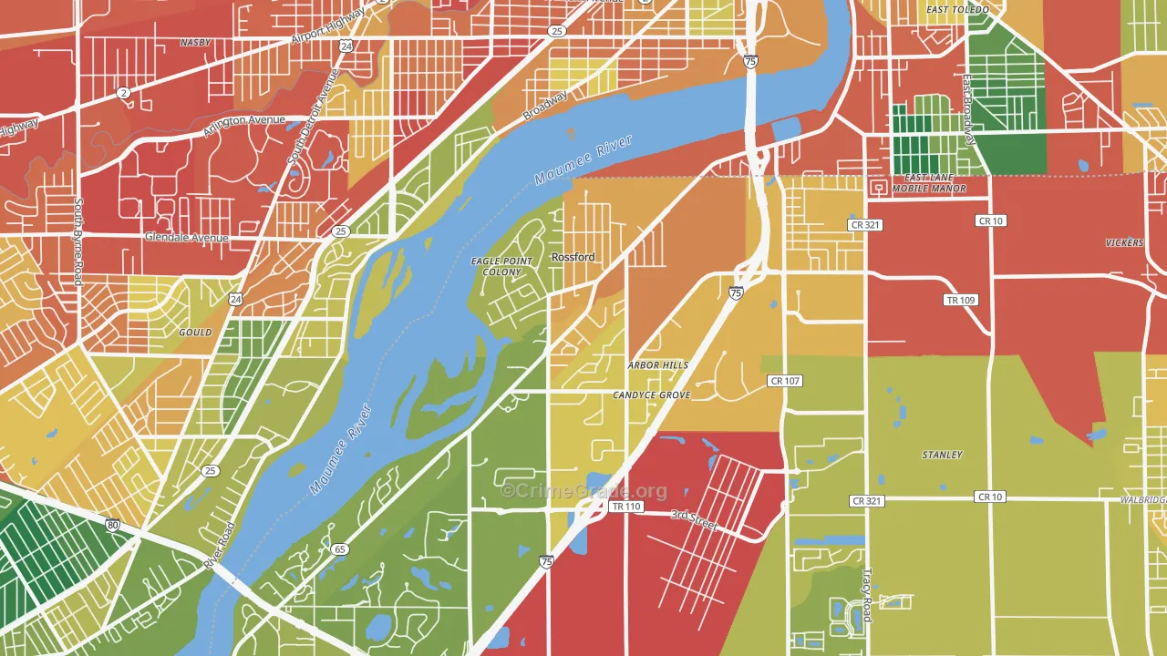 43460, OH Map of Theft Rates