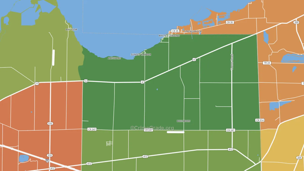 43464, OH Map of Theft Rates