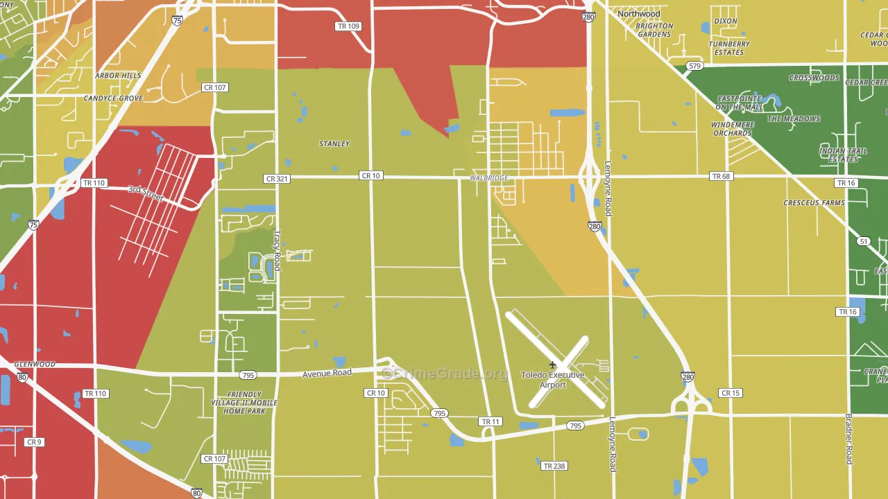 43465, OH Map of Theft Rates