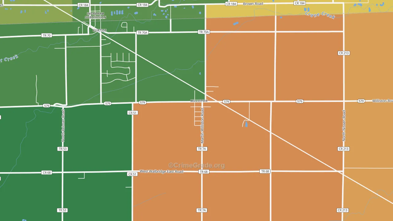 43468, OH Map of Theft Rates