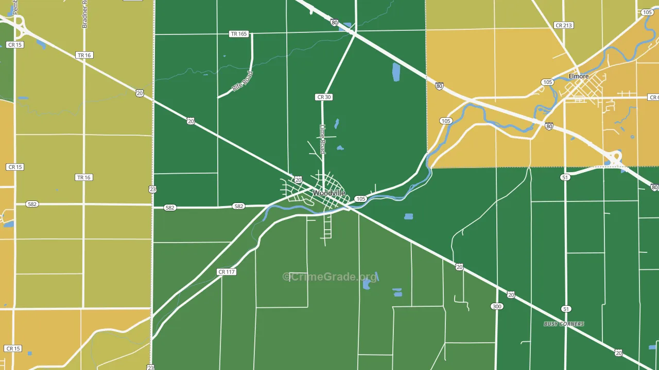 43469, OH Map of Theft Rates