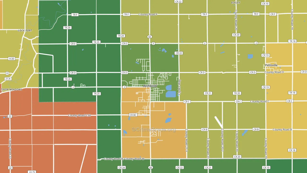 43502, OH Map of Theft Rates