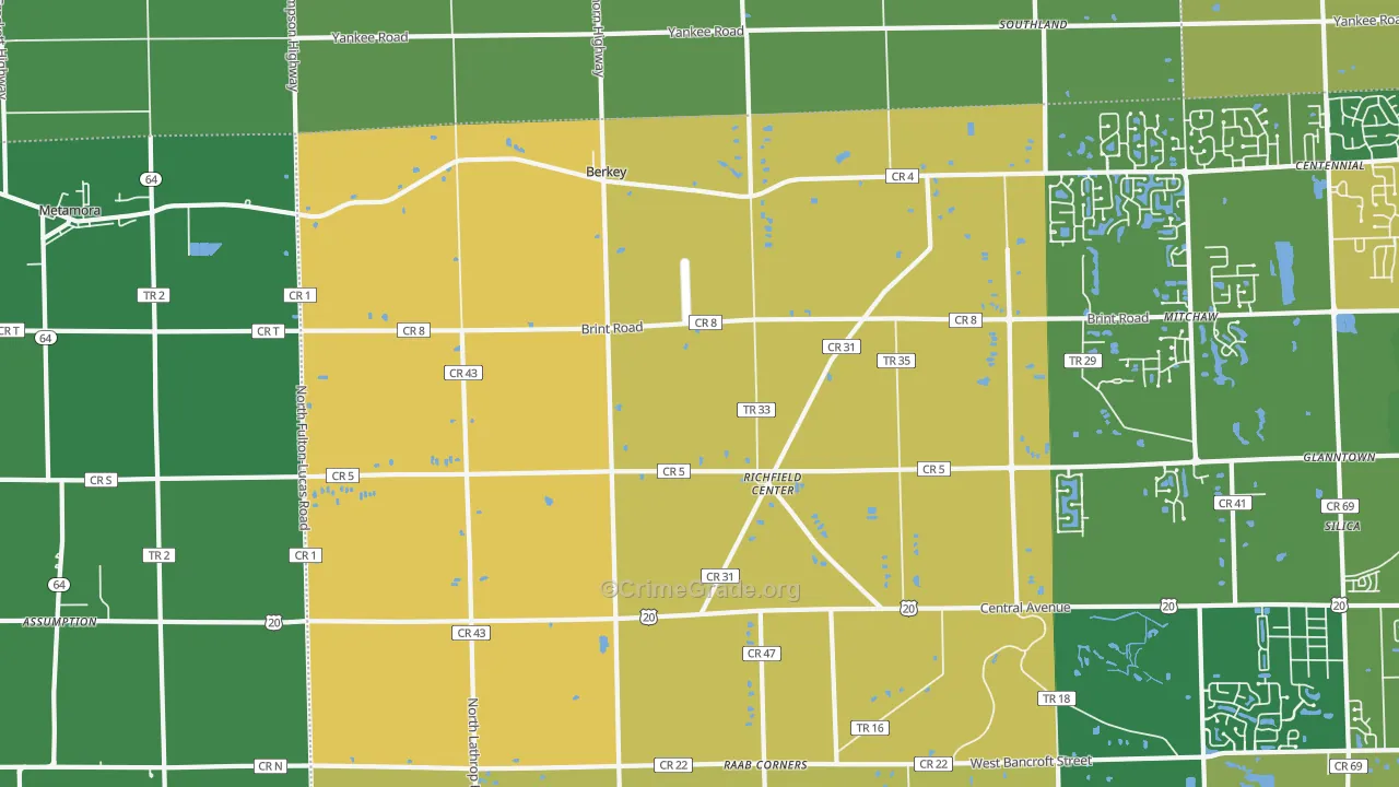 43504, OH Map of Theft Rates