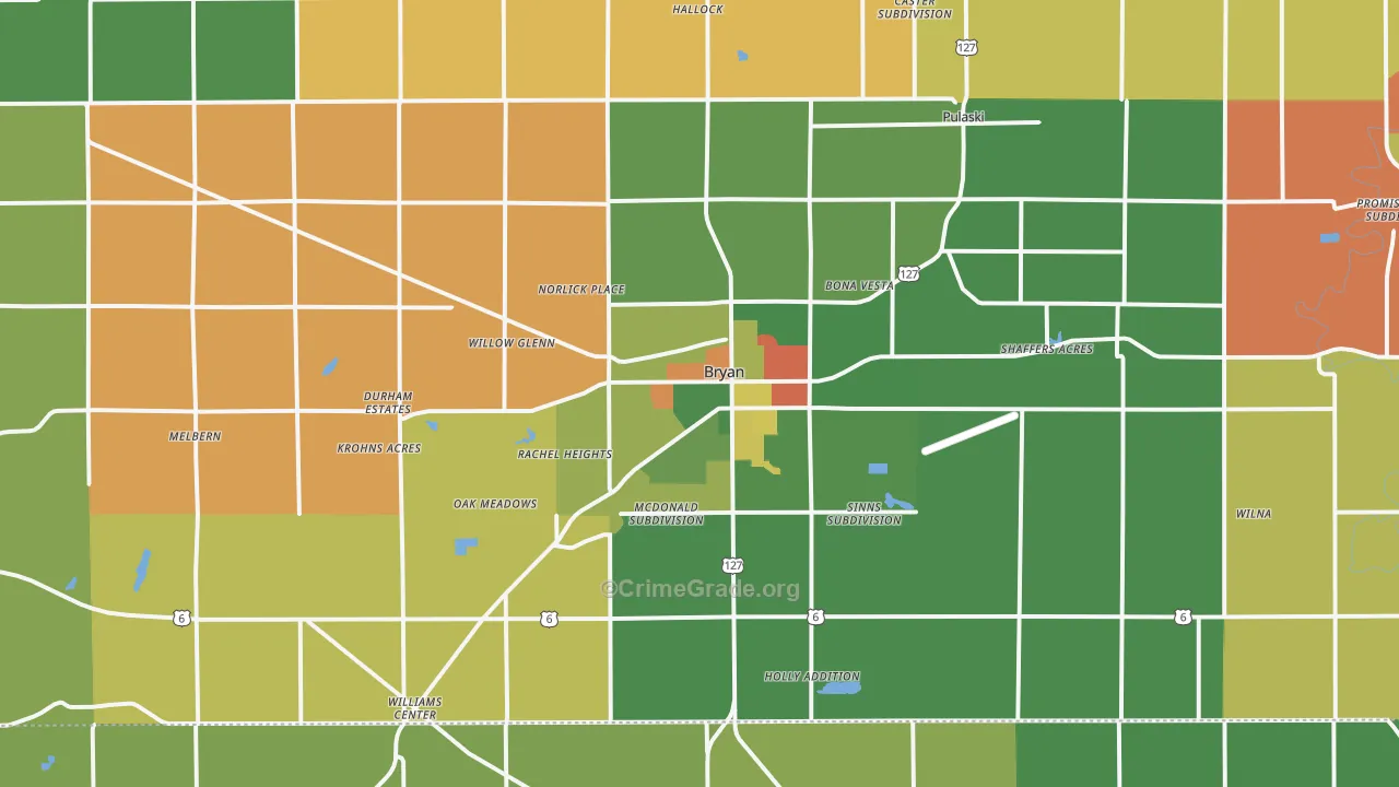 43506, OH Map of Theft Rates